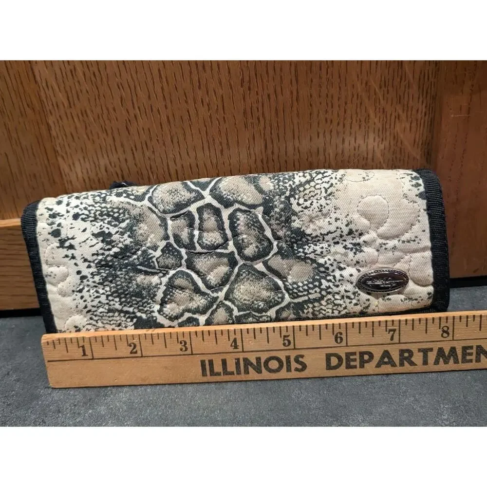 Donna Sharp quilted snake-print wallet Black Cream